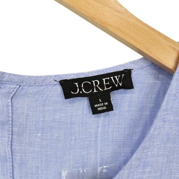 J.Crew Maxine Button Back Linen Dress French Blue Size Large NWT - Picture 4 of 8